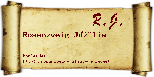 Rosenzveig Júlia névjegykártya